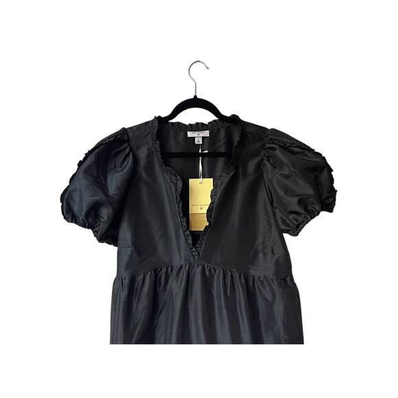 Kika Vargas X Target Black Tiered Ruffle Midi Dress 1X Puff Sleeve Fairy Grunge - Picture 4 of 13